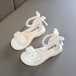 Детские сандалии для девочек, летняя детская пляжная обувь для малышей, модная повседневная обувь для студентов, удобные нескользящие сандалии на плоской подошве 240307