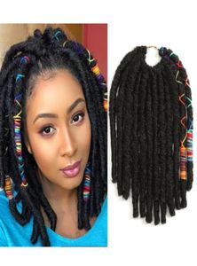 Crochet Dreadlocks Hair Extensions 14 Inch Synthetic Goddess Faux Locs Braids Black Brown BUG For Women6100732