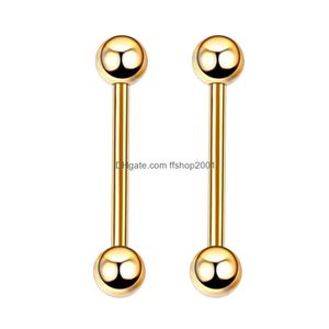 Tongue Rings 10 Pcs/Lot Piercing 316L Surgical Steel Industrial Barbell Lip Stud Bar Tragus Cartilage Earring Body Jewelry Drop Deliv Dhtcu