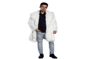 Herren Kunstpelzmäntel Jacke Pelz Männer Schwarz Weiß XXL Dicker gefälschter Mantel Männer Lange Jacke Kunstledermäntel For8386708