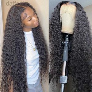 Synthetic Wigs 32 Inch Water Wave Lace Frontal Human Hair Wigs For Black Women Wet And Wavy Synthetic Loose Deep Wave Closure Wig 240308