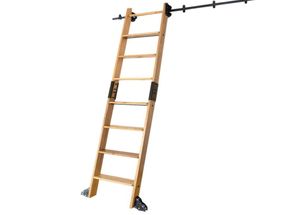 Kinmade 33ft 66ft Rustic Black Glid Library Ladder Hardware Kit Tyst glid Rolling Hook3608060