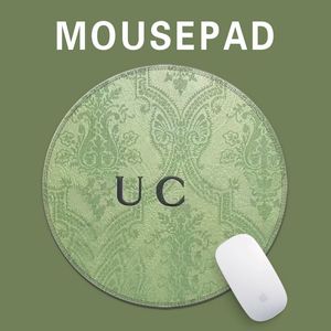 Tapete de mouse circular com borda de travamento espessada, tapete de mouse de alta qualidade, resistente à sujeira, resistente ao desgaste, almofada da moda, feminino, masculino, lavável