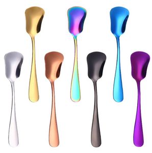 Creative Utensils Ice Cream Spoons Stainless Steel Plated Dessert Scoop Coffee Stirring Spoon ice cream scoop gift