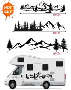 150 cm RV Sticker Tree Decal Mountain Scene Car Sticker Forest Vinyl Graphic Kit för Camper RV Trailer Car Accessories1167512