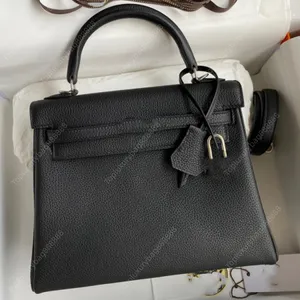 Top high quality designer bag Totes luxurys handbags designer crossbody bag 25cm togo Genuine Leather Lychee pattern handmade wax line inseam luxury bag with box