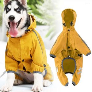 Dog Apparel Hooded Raincoat With Reflective Strip Fashionable Costume Rain Casual Waterproof Coat Loose Four-legged Ou H6m9