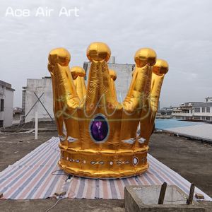 Custom 3 meter Inflatable Golden Crown Model for Event Carnival Decoration