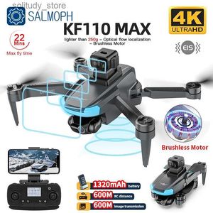 Drones KF110KF110MAX4 Kp rofessionald ronee brincou com alta definição5G Wi FiGc a mera2a xissho ckabsorbinguniv ersaljoin tfour heli coptersbrus Q240308