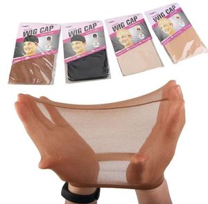 2 pçslote extensões de cabelo peruca boné poliéster elástico malha fina meia tecido macio hairnets4588843