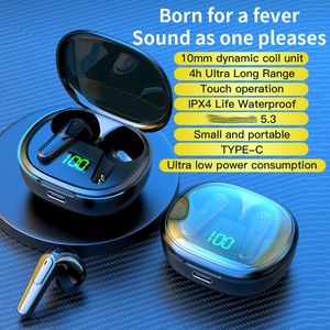 Pro 50 TWS Fones de ouvido sem fio Bluetooth Fones de ouvido claros Som LED Display digital para jogos Fone de ouvido intra-auricular esportivo Controle de toque Fones de ouvido à prova d'água