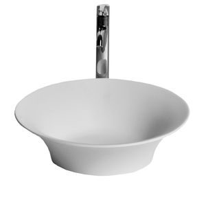 Lavabo da appoggio rotondo in pietra di superficie solida per bagno Lavabo per lavabo alla moda per guardaroba RS3863-2