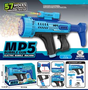 Super Soaker Toys Mp5 Bubble Water Gun For 4-8 Years Old Porous Handheld Motorized Auto Suction Bubble Gun With Colorful Lights Sea Send AA89