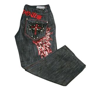 Streetwear y2k jeans harajuku hip hop retro överdimensionerad grafisk tryck på baggy denim pants män kvinnor goth breda byxor 240227