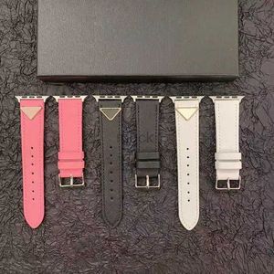 Bands Watch Fashion Watchband For Smart Strap Iwatch 2 3 4 5 6 7 Watch band Leather Bracelet Stripes Watchbands straps sadpu 240308