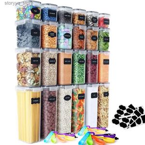 Food Jars Canisters Kitchen Food Container Set Organizer and Storage Container with Lids Refrigerator Noodle Box Tank Sealed Cans 5Pcs Kitchen Items L240308