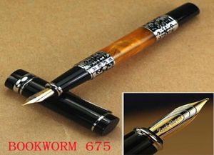 sellBOOKWORM 675 silver flower amber celluloid fountain pen stationery writing ink pen5029088