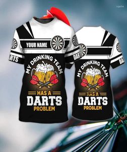 Men039s T-Shirts, Darts und Bier, 3D-T-Shirt, personalisierbar, mit Namen bedruckt, T-Shirts für Männer und Frauen, kurzärmelig, 4699990