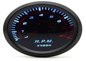 2 tum 52mm Universal Smoke Lens Auto Tachometer White LED 08000 RPM Bilmätare Bilmätare9632260