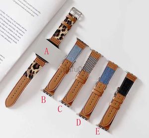 Bands Watch Denim leather Watch band Leopard print straps For Watch Band 44mm 42mm 40mm 38mm series 5 Wristband For iwatch 1 2 3 4 5 Band Bracelet 240308