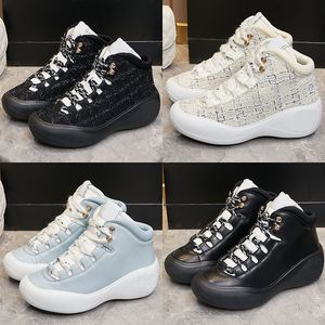 Womens Designer Counter Top Quality Leisure Womens Sports Shoes broderi TPU Sole Upper Leather Sheepskin Outdoor High Top Sneakers For Women Storlek 35-41