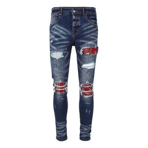 Мужские джинсы потертые мотоциклетные байкерские джинсы в стиле рок скинни тонкие рваные дырки с надписью высшего качества брендовые джинсовые брюки в стиле хип-хоп 343