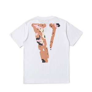 Vlone T-shirt Mäns / kvinnors par Casual modetrend High Street Loose Hip-Hop100% Cotton Printed Round Neck T-shirt US Size S-XL 1217