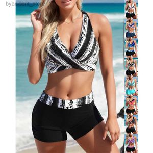 Damskie stroje kąpielowe Summer Fashion Bikini garnitur stnie strojowe panie wygodne seksowne wegańskie drukowane stroje kąpielowe S-5xl L240308