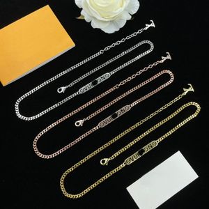 Frauen Luxus Designer Halskette Choker Anhänger Kette 18K vergoldet Edelstahl Buchstaben Halsketten Hochzeit Schmuck Zubehör VN-122