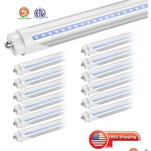 LED -rör 8 fot 8ft enstift T8 FA8 LED -lampor 45W 4800lm fluorescerande rörlampor 85-265V - lager i US Drop Delivery DHQWN