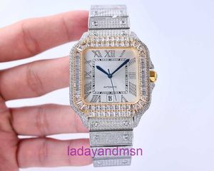 AF Top Quality New Carter Sandoz Full Diamond Watch 904 Rostfritt stål Materialstorlek 40mm med schweizisk rörelse och original presentförpackning