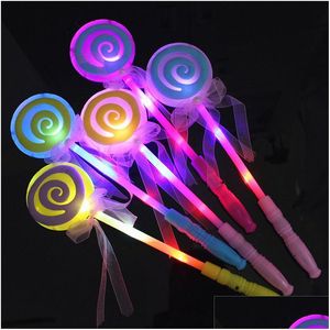 Brinquedos LED 33cm Colorf Flash Magic Wand Childrens Brinquedo Luminoso Led Lollipop Stick para o Dia de Natal Menina Meninos Presente Drop Delivery Brinquedos Gi Dho1K