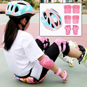 Verdickte Rollschuhe Schutzausrüstung Kinder Helm Komplettset Fahrrad Skateboard Skating Balance Auto Sport Ellenbogen Knieschützer 240227