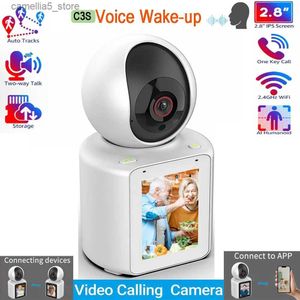 Babyphone-Kamera 2MP PTZ WIFI-Kamera AI-Tracking-Sprach-Weck-Videoanruf mit 2,8-Zoll-Bildschirm Indoor-Babyphone-Sicherheit CCTV-Überwachung Q240308