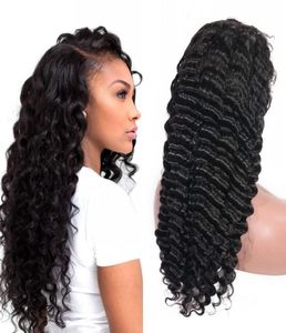 Human Hair Wigs Natural Hairline Malaysian Deep Wave Lace Front Wigs for Black Women 824 inch9180488