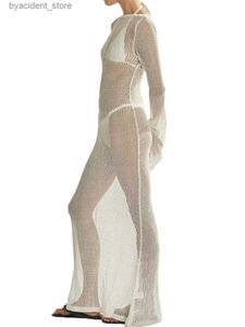 Costumi da bagno da donna Sexy Abito da donna in rete trasparente Cover Up Y2k Vedi anche se Costume da bagno da spiaggia Costume da bagno bikini Cover Up L240308