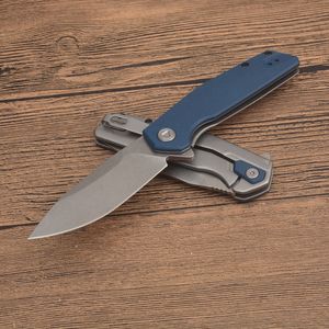 Nova faca dobrável assistida KS2036 8Cr13Mov Stone Wash Drop Point Blade CNC Azul GFN + cabo de aço EDC facas de bolso com caixa de varejo