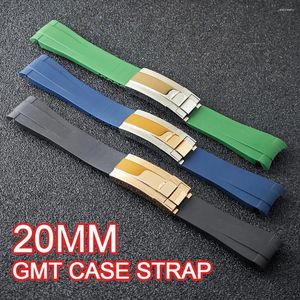 Watch Bands 20mm Width Strap Rubber Stainless Steel Diving Men's Watches Accessories Tool Fits GMT Case