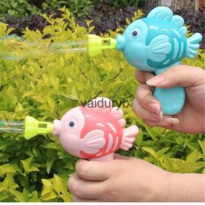 Sand Play Water Fun Baby Bath Toys Cute Fish Shaped Soap Water Bubble Gun Childrens Toy Blower Mane For Old Manual Outdoor Sports Toys H240308