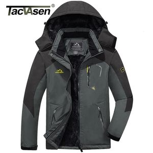 Tacvasen Winter Fleece fodrad jacka Herrfoderbeläggar Termisk varm vandring Walking Outdoor Windbreaker Male 240301