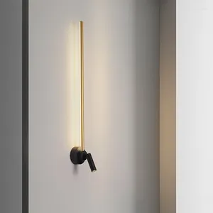 Wall Lamp Designer Nordic Living Room Background Led Bedroom Bedside Study Corridor Rotatable Strip Simple Decorative Lighting