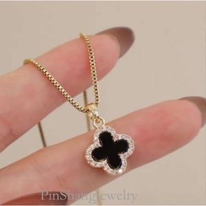 Gold Van-clef & Arpes Plated Necklaces Designer Two-sided Four-leaf Fashional Pendant Necklace Wedding Party Jewelry No Box