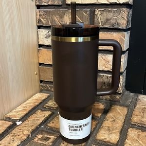 CHOCOLATE GOLD New Quencher 40oz Reusable Tumbler Logo Stainless Steel Insulated Travel Mug with Handle and Straw Keep Drinks Cold 59