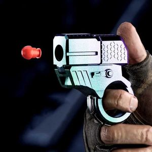 Gun Toys 3D Decompression Shell Cast Eloy Soft Bullet Gun Mini Violin Spinner Metal Hand Spinner Adult ADHD Tools Angst Relief Toys 240307