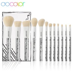 Docolor 12pcs Makeup Brushes Set Foundation Powder Blush Eye Shadow Lip Blending Make Up Brush Cosmetic Tool Kit Maquiagem 240229