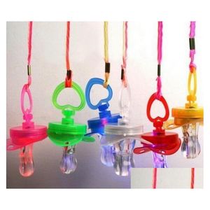 Led Poms, Cheer Items Light Up Pacifier Nipple Whistle Necklace Colorf Flash Led Stag Hen Party Concert Sports Cheering Glow Props Sur Dhcie
