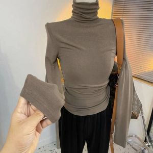 T-shirt BEENLE Woman Winter Longsleeved Tshirt Turtleneck Soft Top Korean Fashion Pullover Skinny Bottoming Shirt Women Clothing