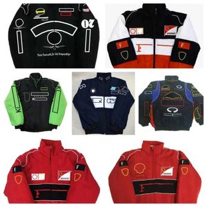 F1 racingjackor Autumn and Winter Full broderi bomullskläder Spot Sales Car Logo Full Embrodery Jackets College Style Retro Motorcykeljackor WT WT