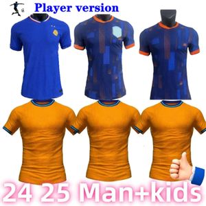 Den nya 24 25 Memphis Netherlandse Soccer Holland Jersey Jong Virgil Dumfries Bergvijn Shirt 2024 2025 Klaassen Blind de Ligt Men Kid Kit Men fans Play