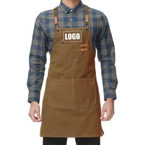 Anpassade broderier Kök Män och kvinnliga kockar Matlagning Bakad mjölk Tea Shop Barista Barbecue Overallar Vattentät Canvas Apron 240227